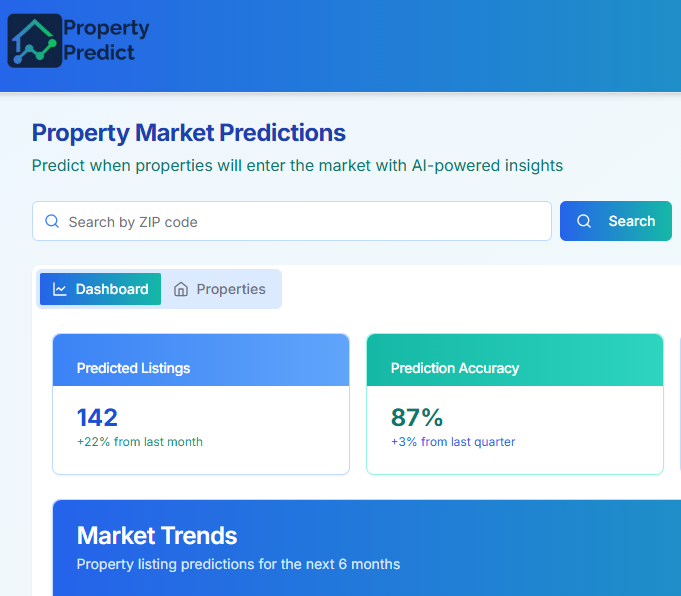 ZIP code search interface